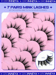 Shein 7 Pairs Faux Mink Fluffy 3D Volume Eyelashes