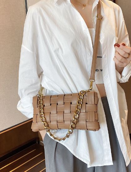 SHEIN Braided Detail Chain Square Bag
