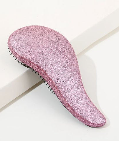 SHEIN 1pc Small Glitter Hair Brush/Hair Comb For Removing Hair Dust For All Hair Types