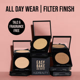 Huda Beauty Easy Bake and Snatch Pressed Talc-Free Brightening and Setting Powder Banana Bread, Cherry Blossom Cake, Cupcake, Pound Cake