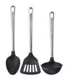 IKEA DIREKT 3-piece kitchen utensil set, black/stainless steel