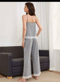 SHEIN Lace Trim Cami Top & Pants PJ Set