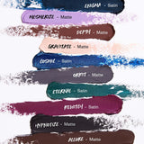 Kosas Soulgazer-Intensifying Gel Eyeliner-Hypnotize|Intense Black Matte, Orbit|Smokey Gray Matte, Allure|Dark Brown Matte Depth|Warm Brown Matte, Mesmerize|Soft Lilac Matte, Gravitate|Creamy Beige Matte, Enigma|Blackened Blue Satin, Eternal|Emerald Green Satin, Bewitch|Night Violet Satin, Cosmic|Deep Aqua Satin