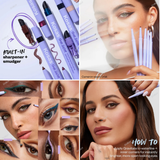 Kosas Soulgazer-Intensifying Gel Eyeliner-Hypnotize|Intense Black Matte, Orbit|Smokey Gray Matte, Allure|Dark Brown Matte Depth|Warm Brown Matte, Mesmerize|Soft Lilac Matte, Gravitate|Creamy Beige Matte, Enigma|Blackened Blue Satin, Eternal|Emerald Green Satin, Bewitch|Night Violet Satin, Cosmic|Deep Aqua Satin