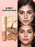SHEGLAM Multi-Glam Face Pen-Medium Contour Stick - Light, Tan, Medium, Mocha, Cacao, Deep