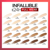 L'Oreal Paris Infallible Full Wear Concealer Infallible Correcteur Full Wear - 320 Porcelain, 325 Eggshell, 330 Ivory, 340 Fawn, 345 Oatmeal, 350 Bisque, 360 Cashmere, 365 Cashew