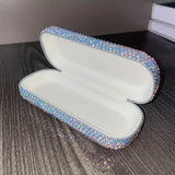 Shein Luxury Bling Rhinestone-Encrusted Faux Leather Glasses Case