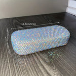 Shein Luxury Bling Rhinestone-Encrusted Faux Leather Glasses Case