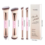 MAANGE 4-Piece Foundation Premium Brush Set - Black Beige, Black Gold, Pink Golden