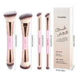 MAANGE 4-Piece Foundation Premium Brush Set - Black Beige, Black Gold, Pink Golden