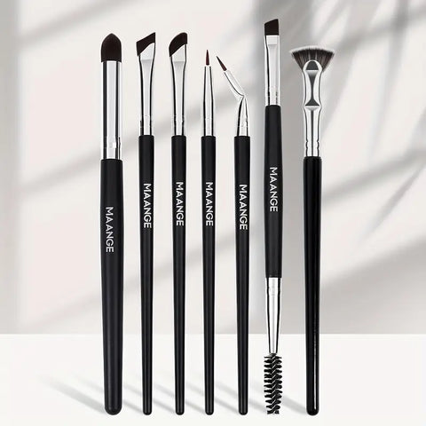 MAANGE 7pcs Soft Fiber Eyebrow, Eyeliner, Eye Shadow Brush