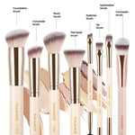 MAANGE 8pcs Makeup Face Brush Set - Apricot, Black, Pink