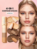 SHEGLAM Multi-Glam Face Pen-Medium Contour Stick - Light, Tan, Medium, Mocha, Cacao, Deep