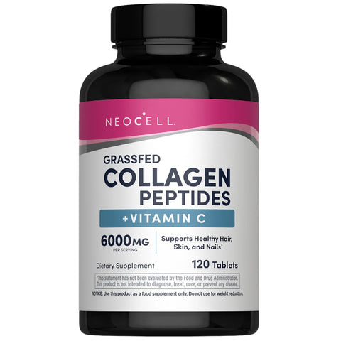 NeoCell Grassfed Collagen Peptides + Vitamin C, 120 Tablets Expiry 10 - 2026
