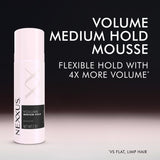 NEXXUS Styling Hair Mousse Medium Hold Mousse for Volume Powered by Styleprotect Technology, 2 oz