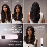 NEXXUS Styling Hair Mousse Medium Hold Mousse for Volume Powered by Styleprotect Technology, 2 oz