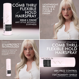 NEXXUS Styling Spray Comb Thru Flexible Hold Hairspray Finish Powered By Styleprotect Technology ,1.5 oz