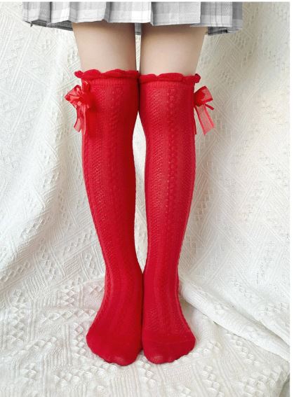 SHEIN Toddler Girls Bow Decor Over The Knee Socks – Dubuypk