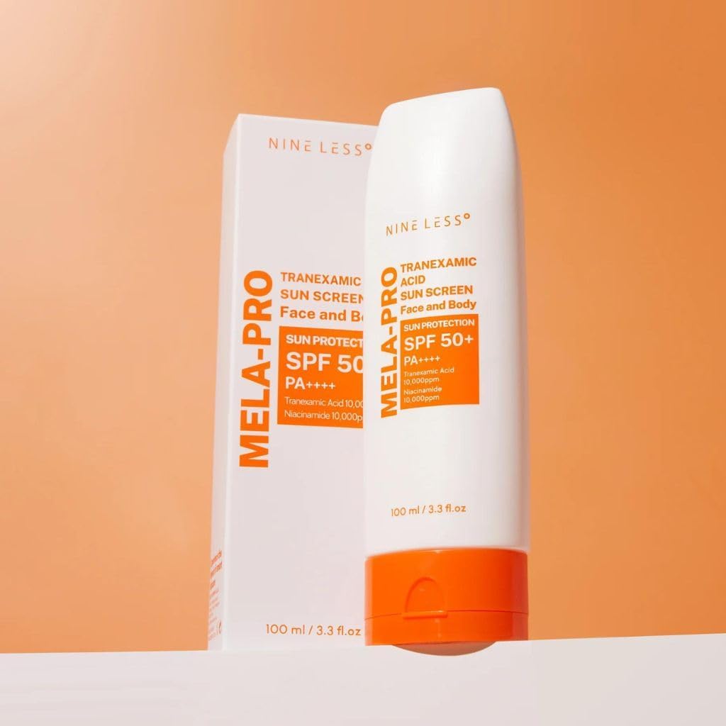 Sunshine Less Screen Nine Less MELA-PRO Tranexamic Acid Sun Screen 100ml Expiry 07 - 2027 ...