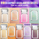 NYX Buttermelt Highlighter - 05 - Bright & Butta - Light champagne, 10 - Glaze it Butta - Light bronze, 15 - U Butta Werk - Frosty pink, 35 - Butta in Bronze - Bronze gold, 40 - No 1 Butta - Holographic lavender