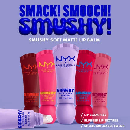 Buy NYX Smushy Matte Lip Balm in shades 01 Sugar Smush, 03 Sweet Smack, 04 She's Serving, 07 Swipe 2 Smooth online in Pakistan