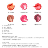 Peripera - Heart Jam Glow Lip - 01 Peach Fondue, 02 Berry Milk Tea, 03 Grapefruit Crush, 04 Honey Nut, 05 Berry Coke, 06 Cherry Smoothie, 07 Apricot Jelly, 08 Peach Crumble, 09 Cherry Filling