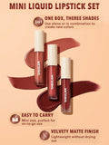 SHEGLAM Matte Allure Mini Liquid Lipstick Set - Feel Real, Private Tour