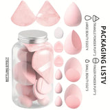 Set of 12pcs Per Jar Facial Makeup Sponges - Pink