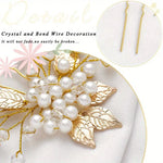 Set Of 3 Handmade Imitation Pearl And Crystal Golden Hair Clips