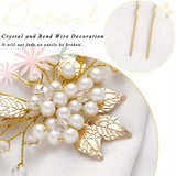 Set Of 3 Handmade Imitation Pearl And Crystal Golden Hair Clips