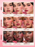 SHEGLAM Air Plush Lip & Cheek Cream - 025 High Winds, 026 Like A Feather, 027 On Air 028 Light Work, 029 Flit & Float, 211 In The Clouds, 402 Drift Off, 403 Breezeway