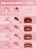 SHEGLAM Bold Booster Lip Plumper Lip Combo - Latte Luxe, Rosé Veil, Honey Glaze, Toffee Kiss, Berry Spritz, Cherry Gleam, Blush Drizzle, Strawberry Fields