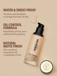 SHEGLAM Complexion Pro Long Lasting Breathable Matte Foundation - Linen, Buttercream, Porcelain, Fair, Chantilly, Bamboo, Shell, Nude, Acorn, Warm Vanilla, Sand, Peach, Honey, Butterscotch, Wheat, Golden