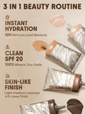 SHEGLAM Dew & Done Skin Tint With Spf20 - Linen, Buttercream, Porcelain, Fair, Chantilly, Bamboo, Shell, Nude, Acorn, Warm Vanilla, Sand, Peach, Honey, Butterscotch, Wheat, Golden, Almond, Saddle, Walnut, Chestnut, Cashew, Cappuccino, Caramel, Mahogany