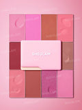 SHEGLAM Dream Touch Blush - Hush Hush, Love Cake | Dusty rose pink, 016 Tickled Pink | Soft baby pink, 017 Wannabe | Light peach nude, 018 Whipped Fig | Soft coral peach, 019 Heart Eyes | Rosy nude, 020 Knock Out | Deep rose red, 021 Don't Pink Twice | Hot neon pink, 110 Vacay Mode | Warm caramel nude, 209 Cherry Aura | Burnt coral