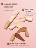 SHEGLAM Multi-Glam Face Pen-Medium Contour Stick - Light, Tan, Medium, Mocha, Cacao, Deep