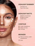 SHEGLAM Multi-Glam Face Pen-Medium Contour Stick - Light, Tan, Medium, Mocha, Cacao, Deep