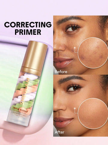 SHEGLAM Triple Threat Correcting Primer 3 In 1 Color Pore Minimizing Facial Makeup Primer