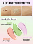 SHEGLAM Triple Threat Correcting Primer 3 In 1 Color Pore Minimizing Facial Makeup Primer