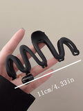 Shein 3pcs/Set Simple Solid Color Matte Plastic Hair Claw Clips