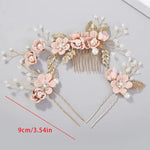 5pcs Vintage Pearl & Rhinestone Flower Hairpin Set