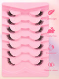 Shein 7 Pairs Half Cat Eye Lashes Clear Band 11mm