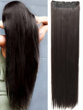 Shein Extra Long Straight Hair Extensions 40 Inch Black-Brown