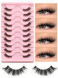 Shein 10 Pairs Half Cat Eye Faux Mink False Eyelashes