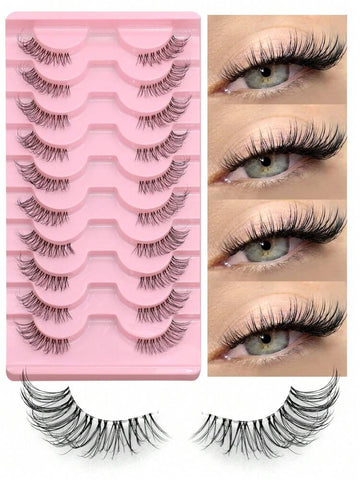 Shein 10 Pairs Half Cat Eye Soft 3d  Eyelashes