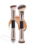 Shein MAANGE 2pcs Twin Head Black Makeup Brush Set