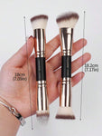 Shein MAANGE 2pcs Twin Head Black Makeup Brush Set