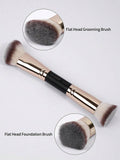 Shein MAANGE 2pcs Twin Head Black Makeup Brush Set