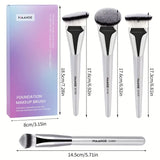Shein MAANGE 4pcs Silvery Makeup Brush Set