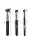 Shein MAANGE Face 3pcs Brush + 2pcs Triangle Powder Puff Set - Black